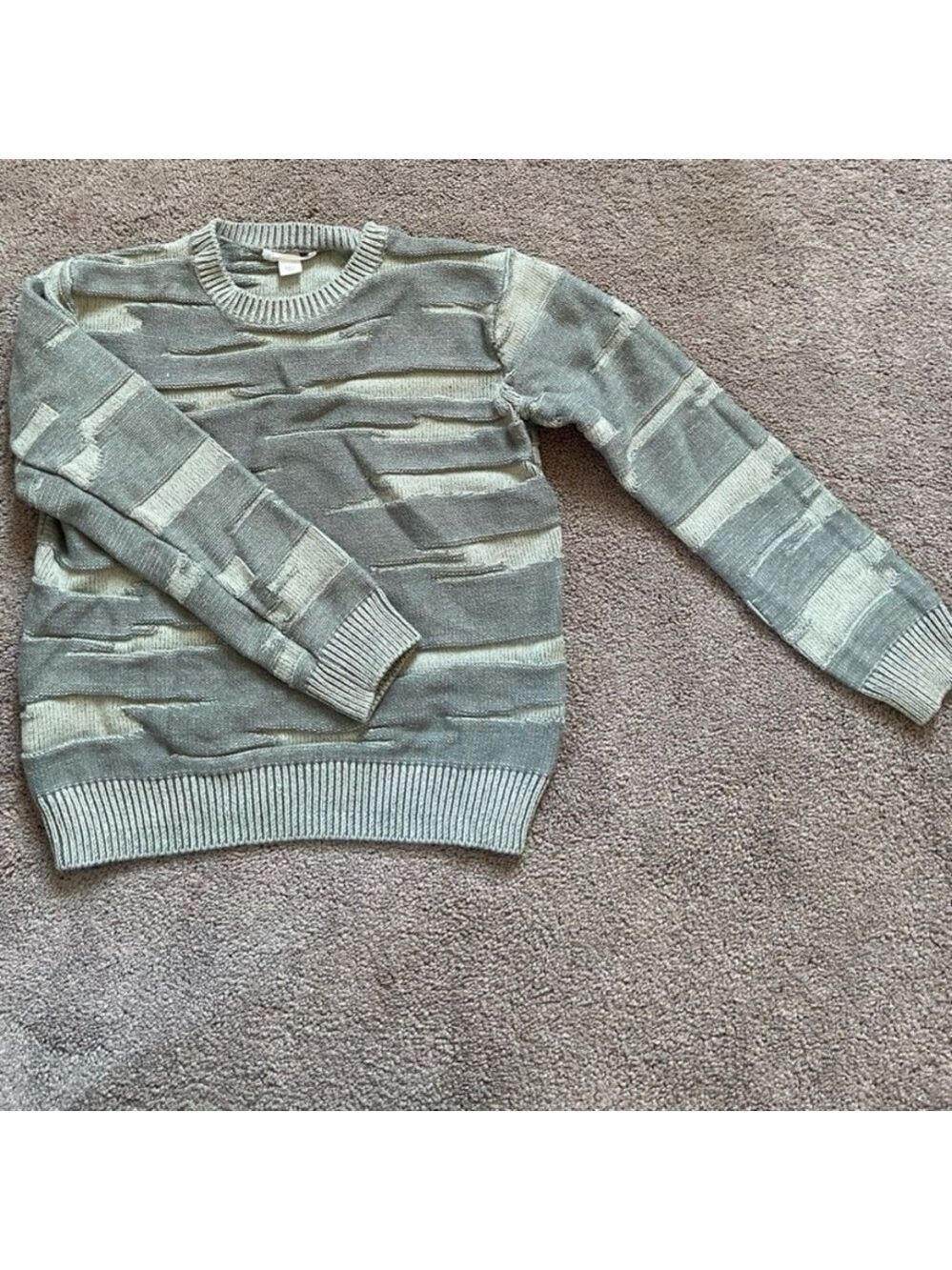 Crewcuts boys green chunky knit Crewneck Sweater 5/6